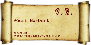 Vécsi Norbert névjegykártya