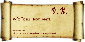 Vécsi Norbert névjegykártya