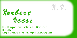 norbert vecsi business card